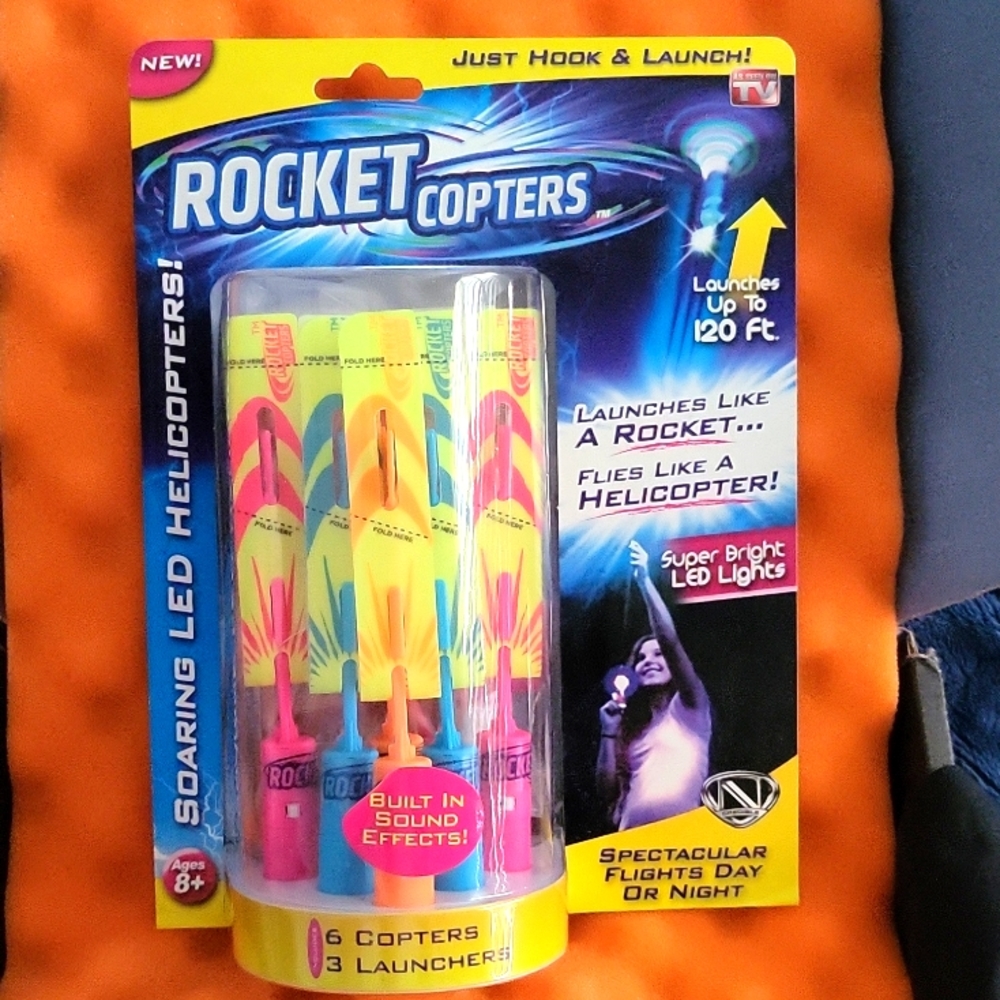 BRAND NEW Rocket Copters (6, 3 launches) Sound Effects LED